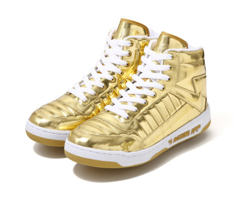 Pink Dice Women's Hi Top Shoes (White/Gold)