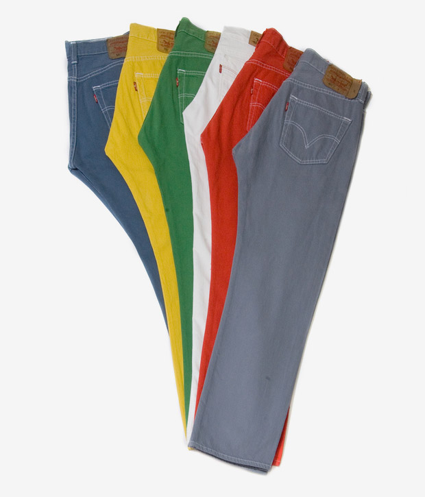 coloured levi jeans