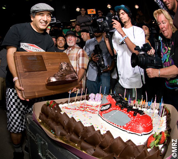 The event featured a replica birthday cake of his iconic Vans Half-Cab model 
