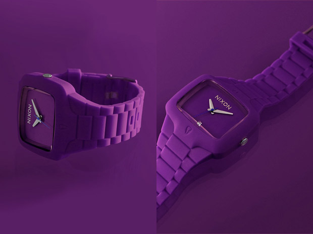 nixon-black-purple-rubber-watches
