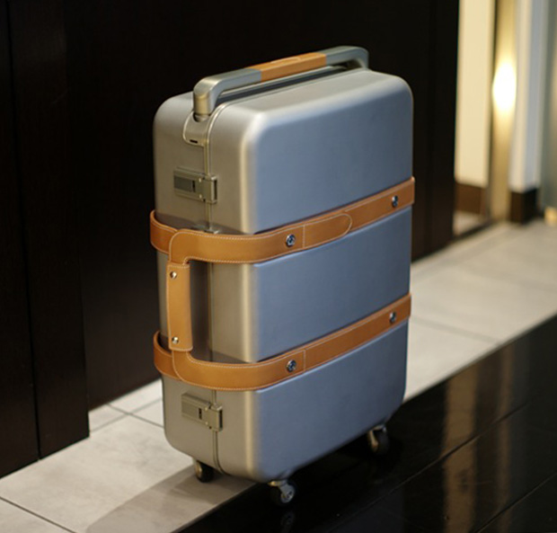 Hermes Aluminum Leather Suitcase