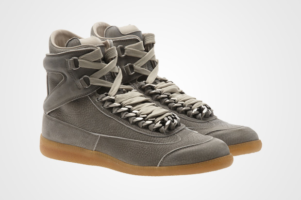 maison martin margiela suede hi top chain sneakers. This particular high top